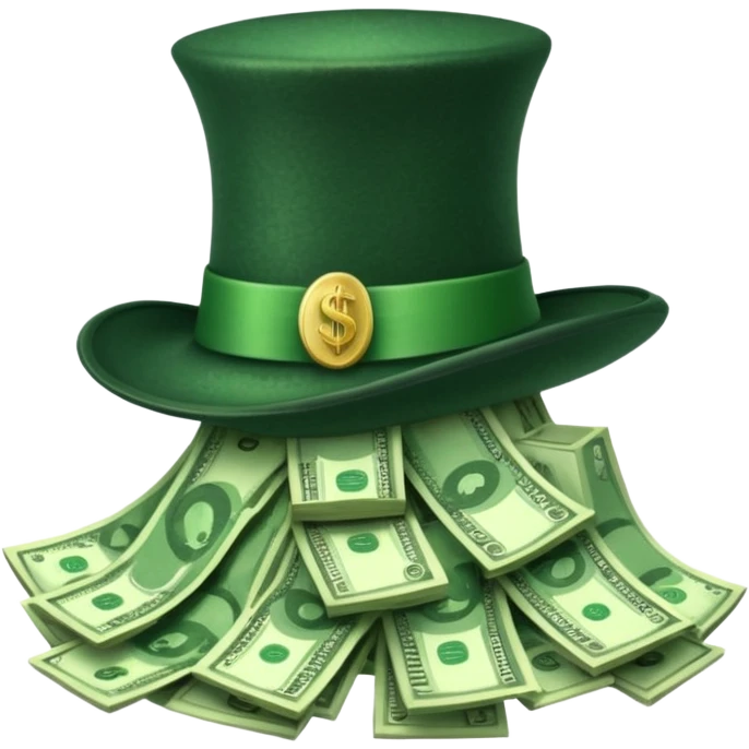 gorro de mago lleno de dolares emoji
