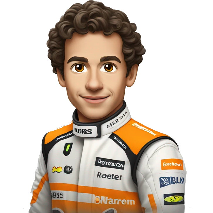 lando norris in mclaren formula 1 car emoji