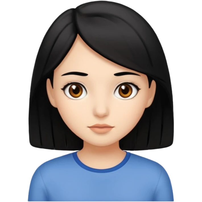 сделай ей черные волосы и карие глаза и похожей на нее emoji