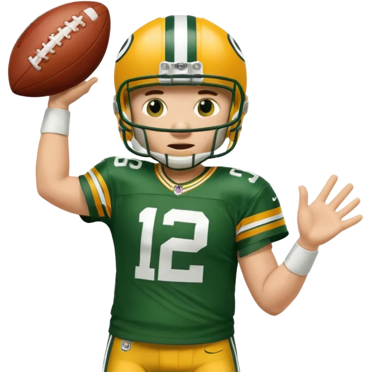Green Bay packers player throwing the football emoji