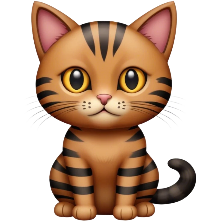 Striped brown and black cat emoji