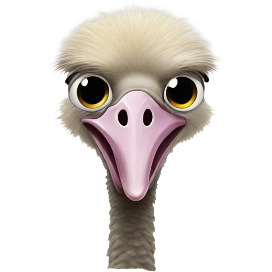 Ostrich burying its head in sand emoji