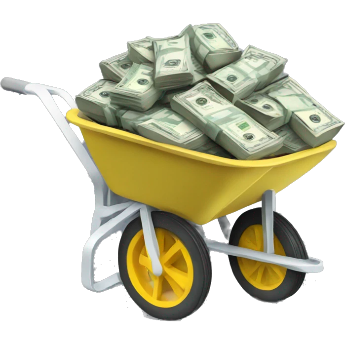 Wheelbarrow full of money emoji