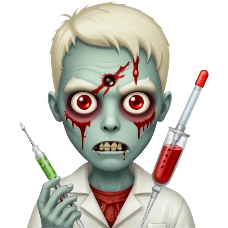 zombie holding a syringe and a spoon emoji