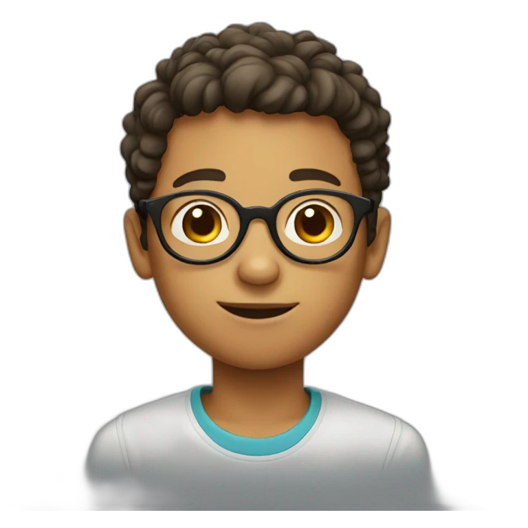 A boy with round glasses emoji
