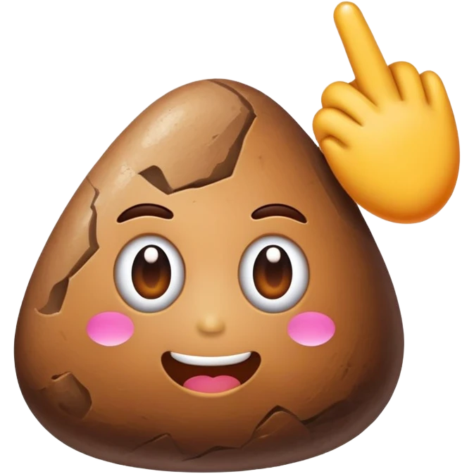 artists polishing a poop emoji rock gem emoji
