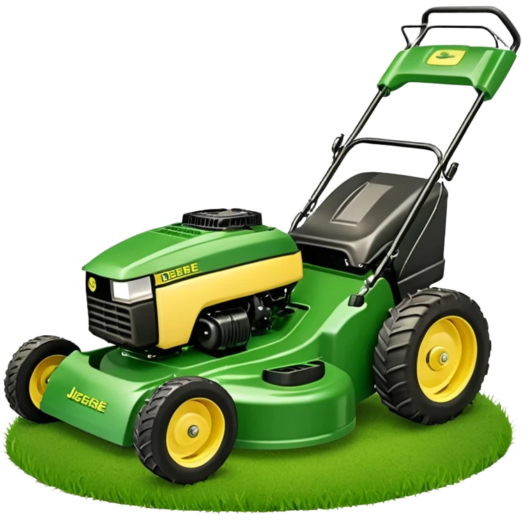 Johb Deere Lawn mower together with a few grass clippings emoji