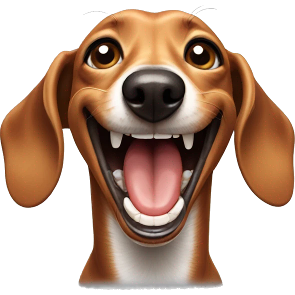 Dachshund laught showing teeth emoji