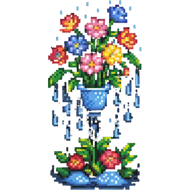 April month symbol with spring flowers and rain emoji