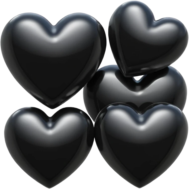 Black rotade hearts emoji