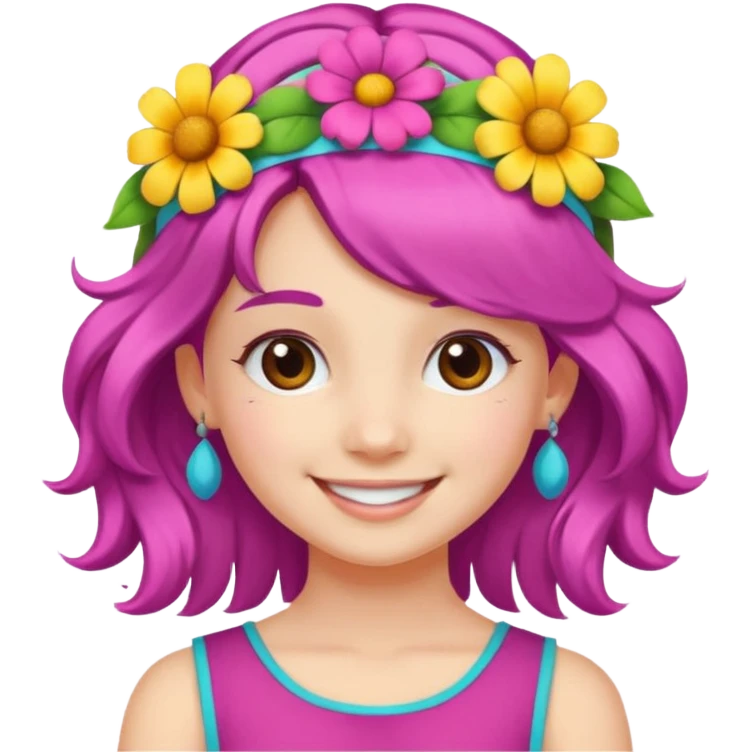 girl with flower hair band  emoji