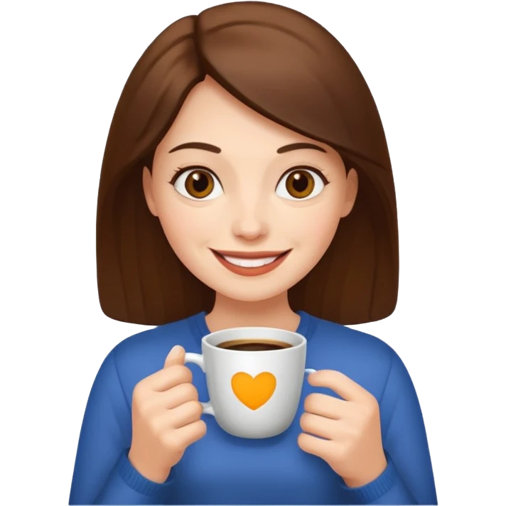 woman, hold a cup of coffee emoji