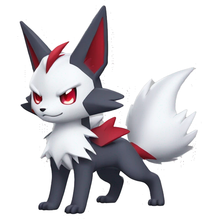 Anthro Cool Edgy Cute Chibi Shiny Zangoose-Zoroark-Fakemon-Pokémon Full Body Detailed High Quality emoji