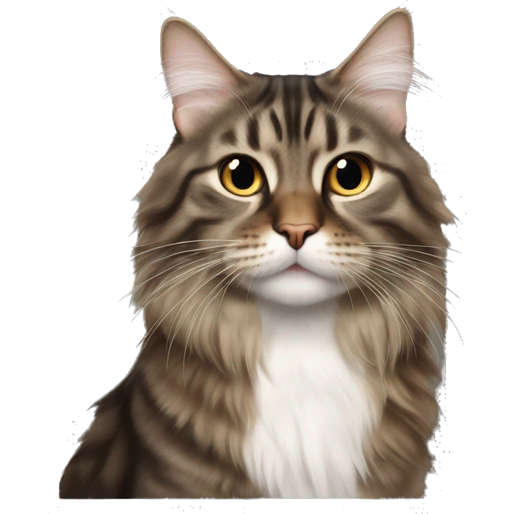 brown tabby longhair maine coone emoji