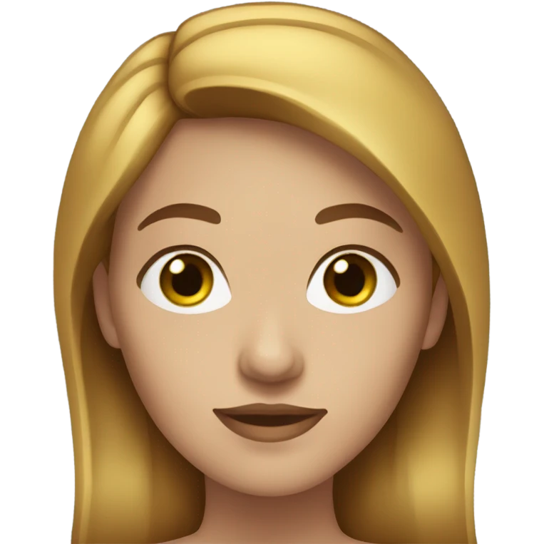 Woman with golden brown hair and blue-green eyes emoji
