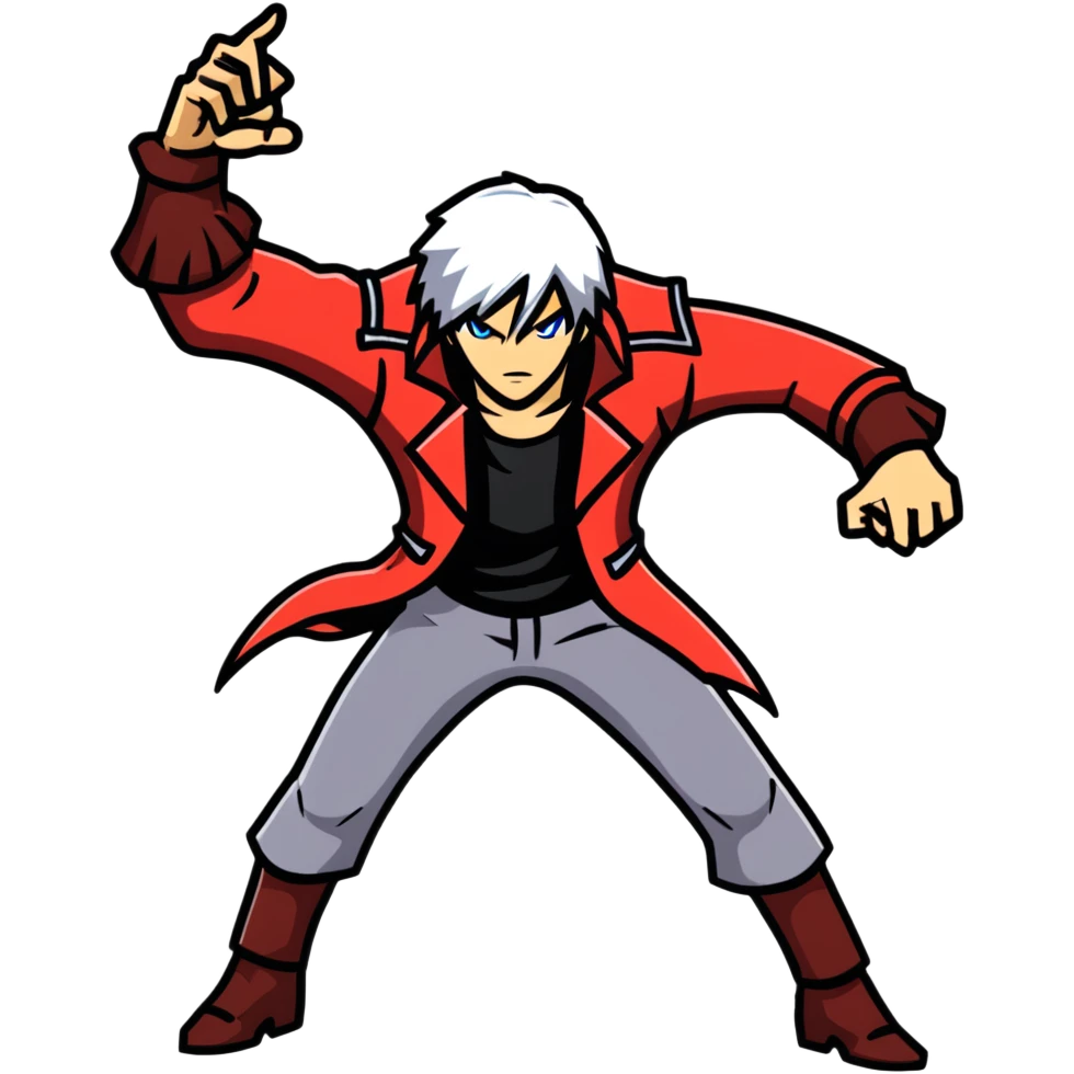 Dante from Devil May Cry in fighting pose emoji