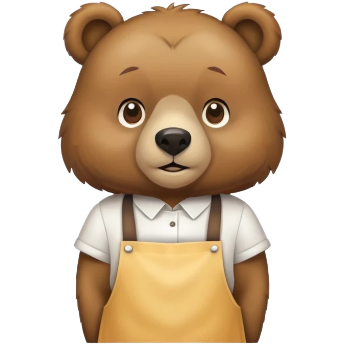 Naked bear with apron emoji