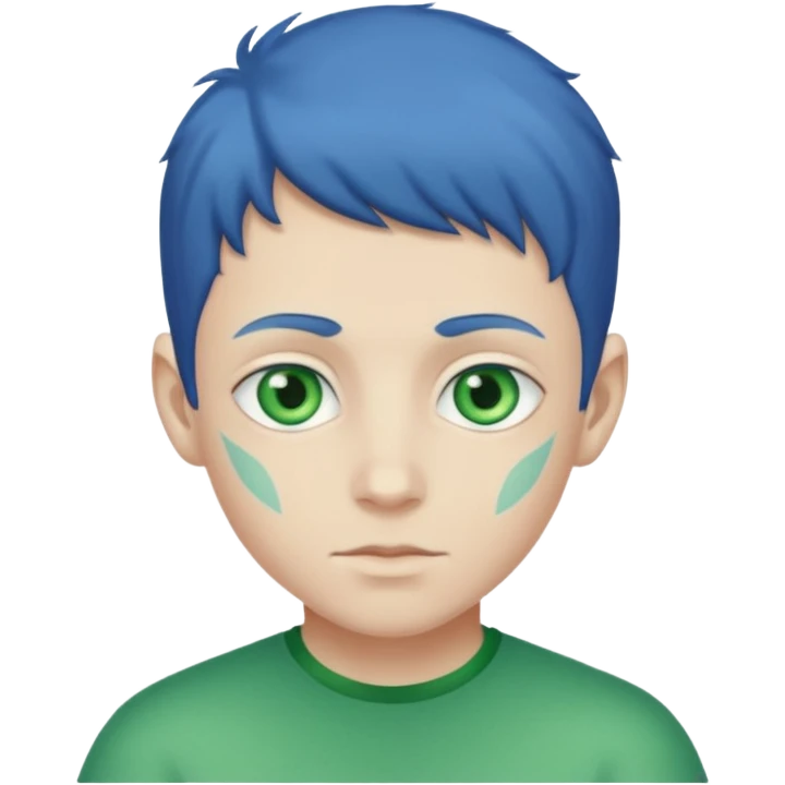 blue skinned boy with green eyes emoji