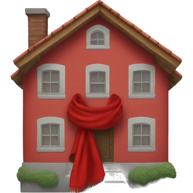house  in a large red scarf emoji