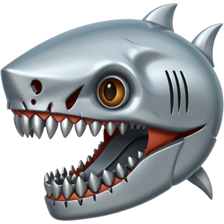 metallic jaw with teeth emoji