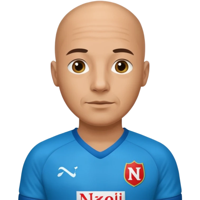 bald man wearing Napoli football jersey emoji