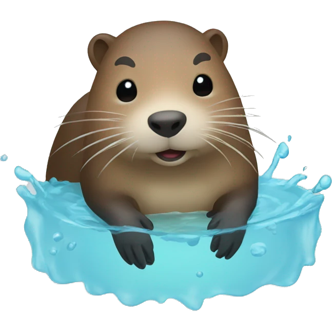 Nutria en el agua emoji