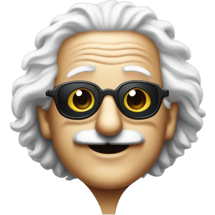 Einstein smiling with dark lens sunglasses emoji