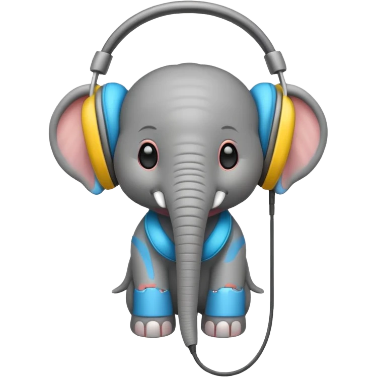 baby elephant with headphone emoji