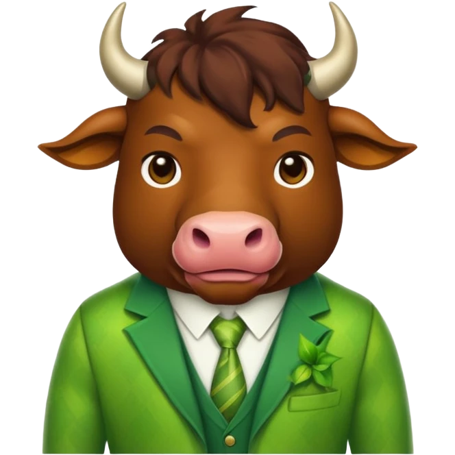 Green bull with clothes emoji