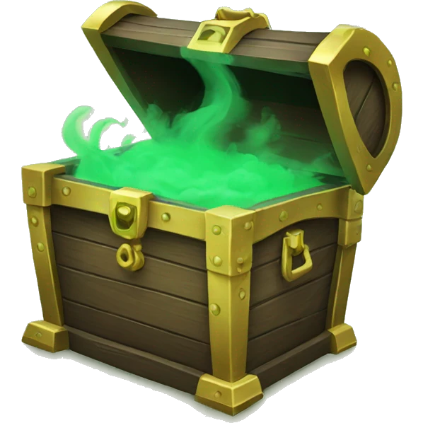 open treasure chest with green smoke coming out emoji