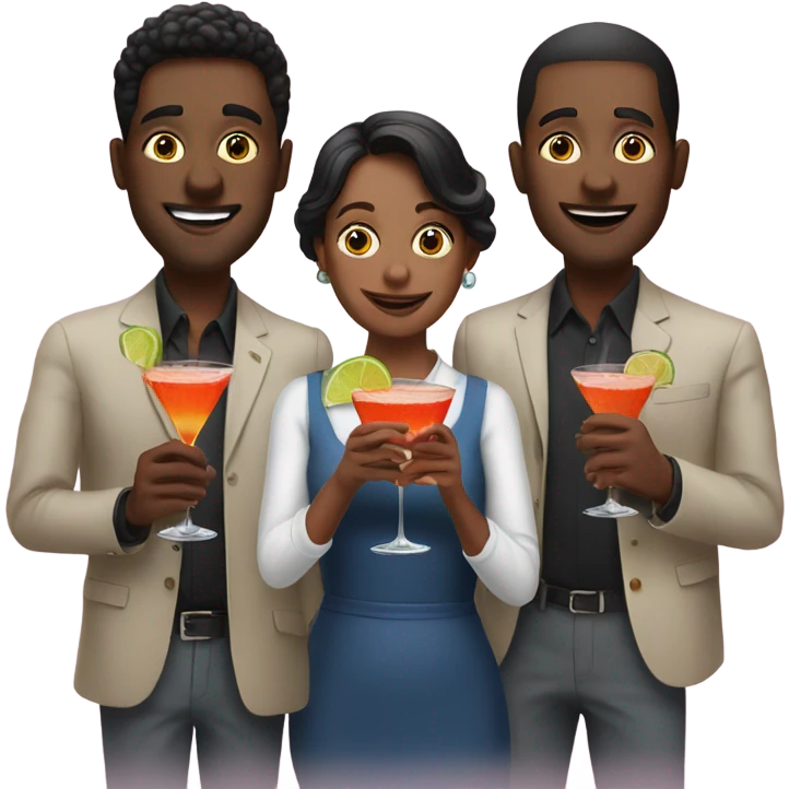 Three cocktails in hands emoji