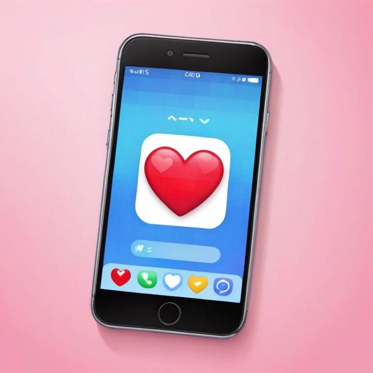 a phone showing a room on its screen with a heart emoji