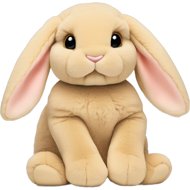 light tan, lop ear bunny, jellycat stuffed animal emoji