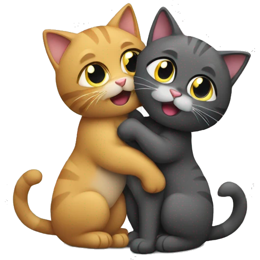 2 cats ugging emoji
