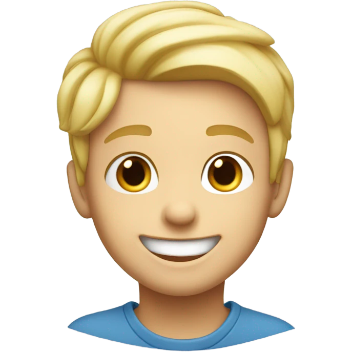 smiling blonde boy portrait indoors emoji