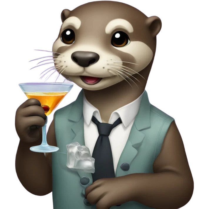 Otter drinking martini emoji