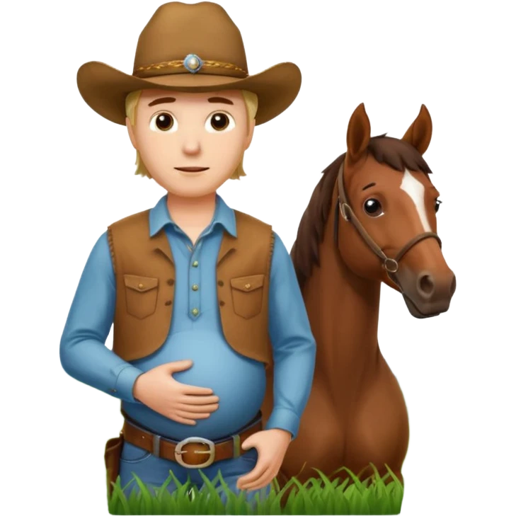 pregnant man with horse emoji