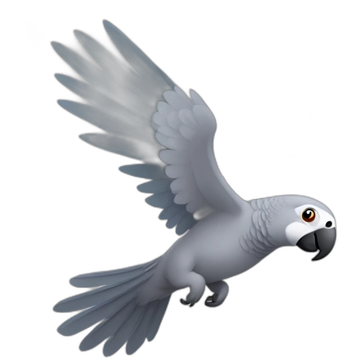 grey parrot flying emoji