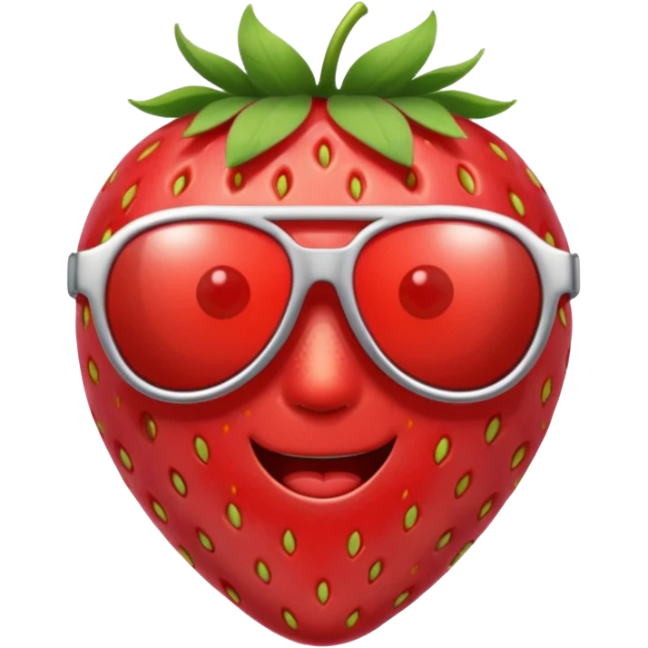 Fruit with Sunglasses, strawberry emoji