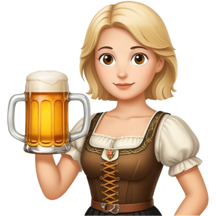 German woman holding a stein of beer in the hands  emoji