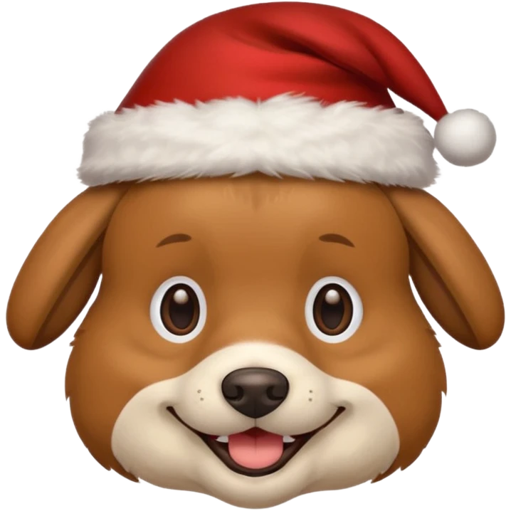 Dog whit Christmas hat emoji