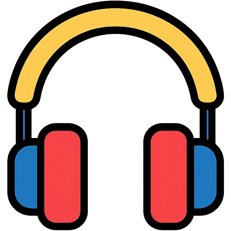 colored headphones icon emoji