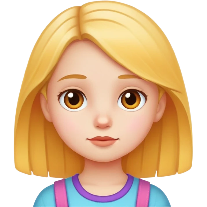 A little girl, simple and colorful emoji