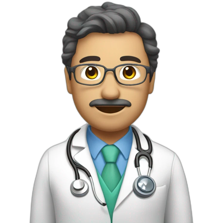 UN DOCTOR CASTAÑO CON AMBO Y ESTETOSCOPIO  emoji