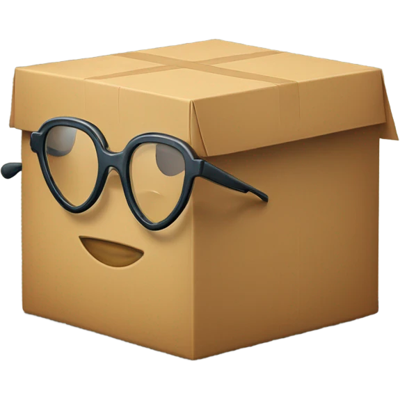box with glasses on a big heart  emoji