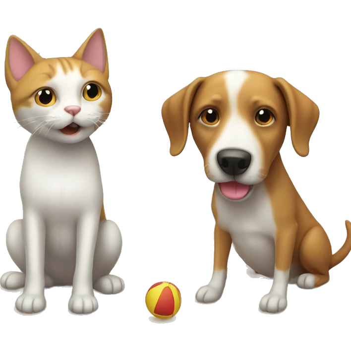 Dog with cat in beach emoji