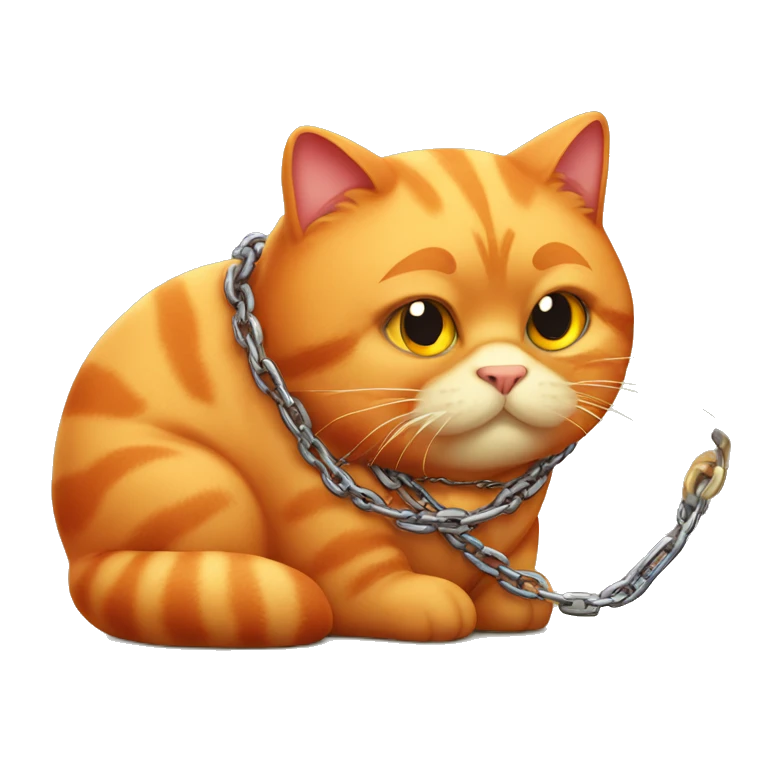 fat red cat with chain emoji