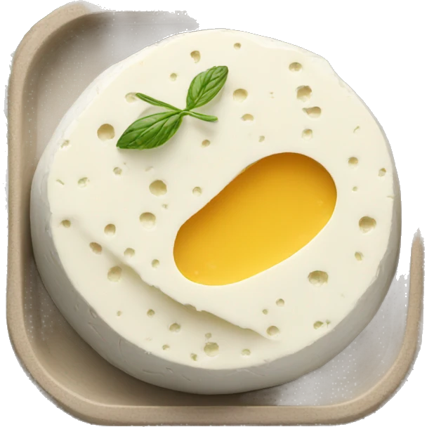 white cheese spread in a tray with herb emoji