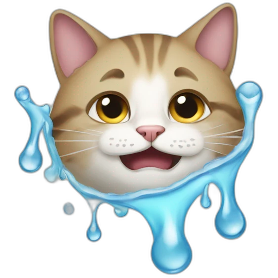 cat upside down with tears flowing in the opposite direction emoji