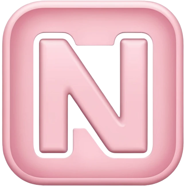 Netflix aesthetic isolated "N" logo in pastel pink emoji